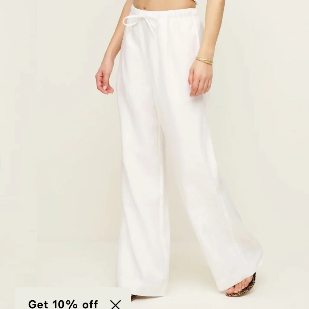 Reformation Lena Linen Two Piece White - Size M